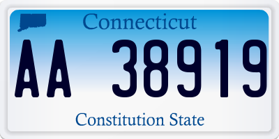 CT license plate AA38919