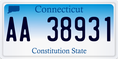 CT license plate AA38931