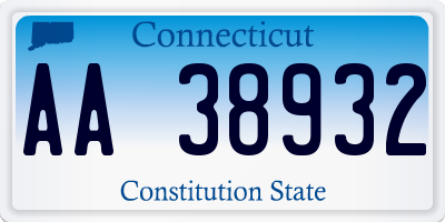 CT license plate AA38932