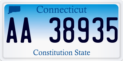 CT license plate AA38935