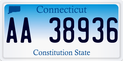 CT license plate AA38936