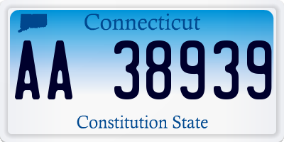 CT license plate AA38939