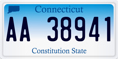 CT license plate AA38941