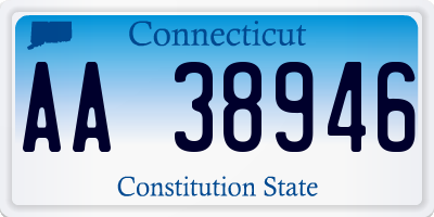 CT license plate AA38946