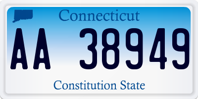 CT license plate AA38949