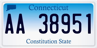 CT license plate AA38951