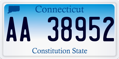 CT license plate AA38952