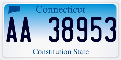 CT license plate AA38953