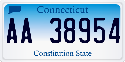 CT license plate AA38954
