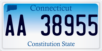 CT license plate AA38955