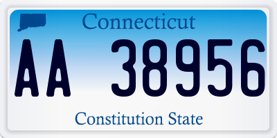 CT license plate AA38956