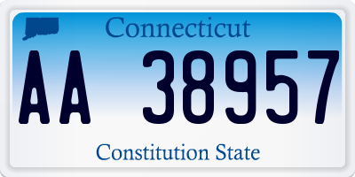 CT license plate AA38957