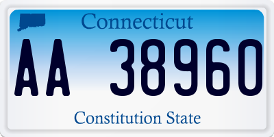 CT license plate AA38960