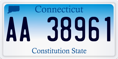 CT license plate AA38961