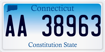 CT license plate AA38963