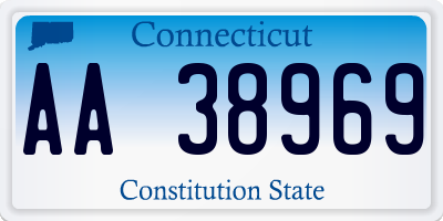 CT license plate AA38969