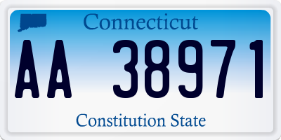 CT license plate AA38971