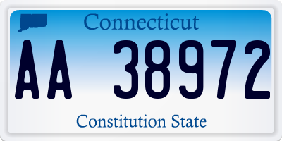 CT license plate AA38972