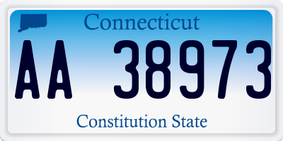 CT license plate AA38973