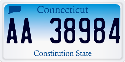 CT license plate AA38984