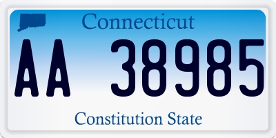 CT license plate AA38985