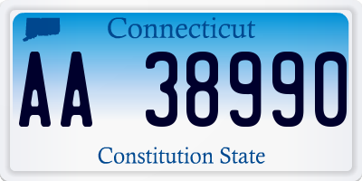 CT license plate AA38990
