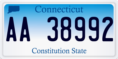 CT license plate AA38992