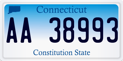 CT license plate AA38993