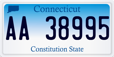 CT license plate AA38995