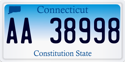 CT license plate AA38998