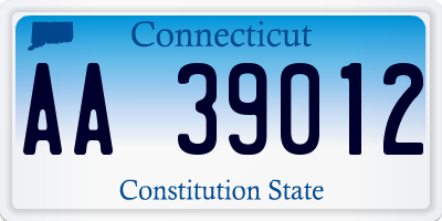 CT license plate AA39012