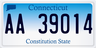 CT license plate AA39014