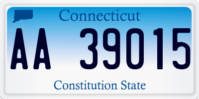 CT license plate AA39015