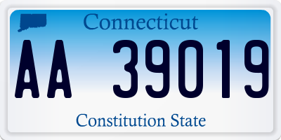 CT license plate AA39019