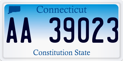 CT license plate AA39023