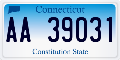 CT license plate AA39031
