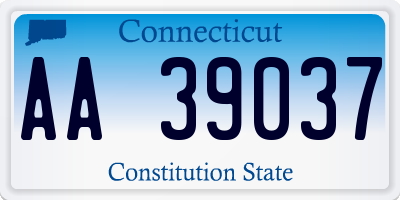 CT license plate AA39037