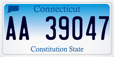 CT license plate AA39047