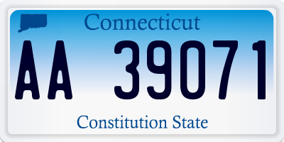 CT license plate AA39071
