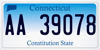 CT license plate AA39078