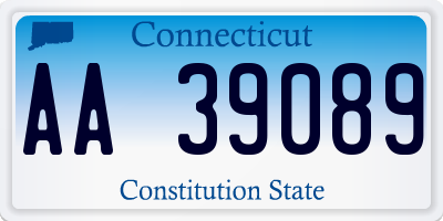 CT license plate AA39089