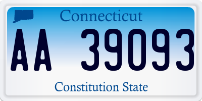 CT license plate AA39093