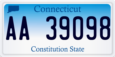 CT license plate AA39098