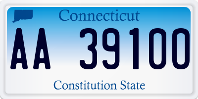 CT license plate AA39100