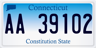 CT license plate AA39102