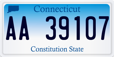 CT license plate AA39107