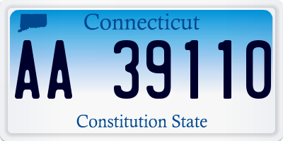 CT license plate AA39110