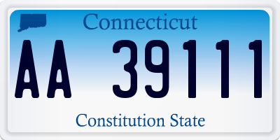 CT license plate AA39111