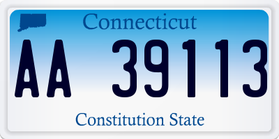 CT license plate AA39113