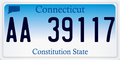 CT license plate AA39117